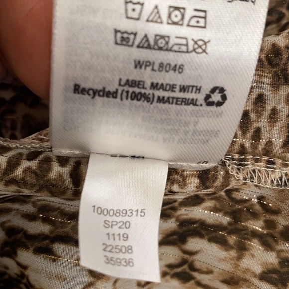 INC Chiffon Metallic Button-Down Top - Picture 9 of 9